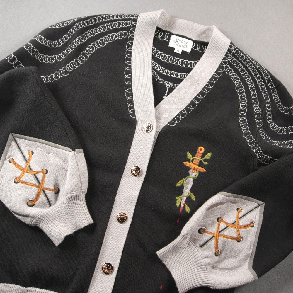 Knock Thrice Dagger knightcore Celestial Women Cardigan M The Raven Knight DND